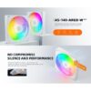 ID-COOLING AS-140-ARGB-W DUET WHITE 140mm Silent Addressable LED Sync PWM Fan Dual Pack - Image 4
