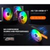 ID-COOLING AS-120-ARGB-K TRIO BLACK 120mm Silent Addressable LED Sync PWM Fan Triple Pack - Image 4