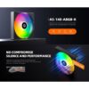 ID-COOLING AS-140-ARGB-K BLACK 140mm Silent Addressable LED Sync PWM Fan - Image 4