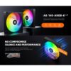 ID-COOLING AS-140-ARGB-K DUET BLACK 140mm Silent Addressable LED Sync PWM Fan Dual Pack - Image 4