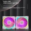 JUNGLE LEOPARD MK120 ARGB WHITE Double Sided Ring Led 120mm PWM Fan - Image 5