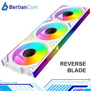 JUNGLE LEOPARD INTERSTELLAR V2 ARGB WHITE REVERSE Infinity Infinite Mirror 120mm PWM BLOCK UNI Fan TRIPLE PACK