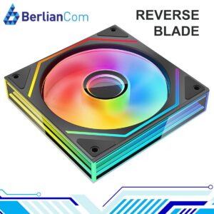 JUNGLE LEOPARD Prism 6 MAX ARGB BLACK REVERSE Three Sided Infinity Infinite Mirror 120mm PWM Fan