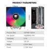 JUNGLE LEOPARD A200 PLUS ARGB RAINBOW CPU Cooler 2 Heatpipe Intel AMD - Image 4