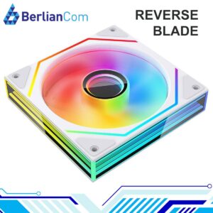 JUNGLE LEOPARD Prism 6 MAX ARGB WHITE REVERSE Three Sided Infinity Infinite Mirror 120mm PWM Fan