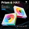 JUNGLE LEOPARD Prism 6 MAX ARGB WHITE REVERSE Three Sided Infinity Infinite Mirror 120mm PWM Fan - Image 2