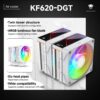 JUNGLE LEOPARD KF620-DGT DIGITAL ARGB WHITE CPU Cooler Dual Tower 6 Heatpipe Intel AMD - Image 3