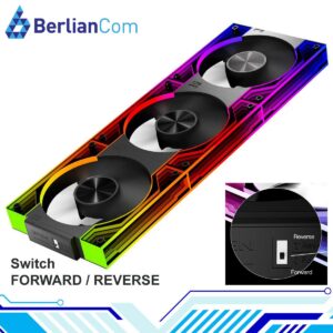 JUNGLE LEOPARD INTERSTELLAR V3 ARGB BLACK FORWARD REVERSE Infinity Infinite Mirror 120mm PWM BLOCK UNI Fan TRIPLE PACK