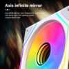 JUNGLE LEOPARD Prism 4 Ultra ARGB WHITE Infinity Two Sided Infinite Mirror 120mm PWM Fan - Image 5