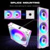 JUNGLE LEOPARD INTERSTELLAR V2 ARGB WHITE Infinity Infinite Mirror 120mm PWM BLOCK UNI Fan TRIPLE PACK - Image 3