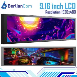 JUNGLE LEOPARD 9.16 inch LCD Display BLACK Chassis Secondary Screen 1920x480 Hardware Monitor Casing PC