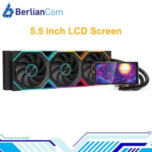 JUNGLE LEOPARD Pro Flow 360 ARGB BLACK w/ 5.5" HD LCD Display CPU AIO Liquid Water Cooling Cooler 360mm Intel AMD