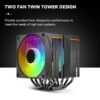 JUNGLE LEOPARD KF620-DGT DIGITAL ARGB BLACK CPU Cooler Dual Tower 6 Heatpipe Intel AMD - Image 7