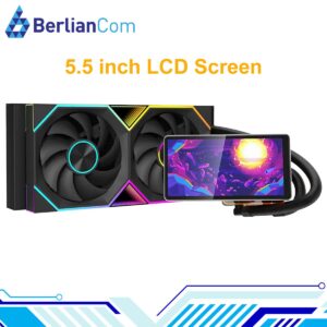 JUNGLE LEOPARD Pro Flow 240 ARGB BLACK w/ 5.5" HD LCD Display CPU AIO Liquid Water Cooling Cooler 240mm Intel AMD