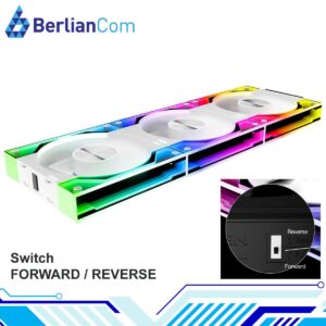 JUNGLE LEOPARD INTERSTELLAR V3 ARGB WHITE FORWARD REVERSE Infinity Infinite Mirror 120mm PWM BLOCK UNI Fan TRIPLE PACK