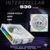 JUNGLE LEOPARD INTERSTELLAR S30 MAGNETIC ARGB WHITE Infinity Infinite Mirror 120mm PWM BLOCK UNI Fan TRIPLE PACK - Image 5
