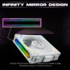 JUNGLE LEOPARD INTERSTELLAR S30 MAGNETIC ARGB WHITE Infinity Infinite Mirror 120mm PWM BLOCK UNI Fan TRIPLE PACK - Image 6