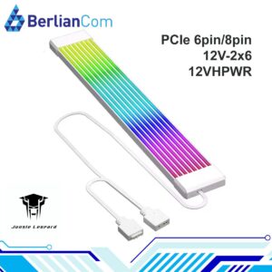 JUNGLE LEOPARD Neon Line LED Strip ARGB WHITE GPU PCIe 6pin / PCIe 8Pin / EPS 8pin / 12VHPWR Strimer Extension