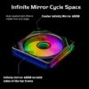 JUNGLE LEOPARD Prism 6 PRO ARGB BLACK REVERSE Three Sided Infinity Infinite Mirror 120mm PWM Fan - Image 4