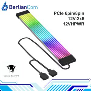 JUNGLE LEOPARD Neon Line LED Strip ARGB BLACK GPU PCIe 6pin / PCIe 8Pin / EPS 8pin / 12VHPWR Strimer Extension