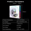 JUNGLE LEOPARD TRANSWARP 12 ARGB WHITE REVERSE Ring LED Infinite Infinity Mirror 120mm PWM Fan - Image 4
