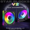 JUNGLE LEOPARD INTERSTELLAR V2 ARGB BLACK Infinity Infinite Mirror 120mm PWM BLOCK UNI Fan TRIPLE PACK - Image 2