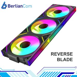 JUNGLE LEOPARD INTERSTELLAR V2 ARGB BLACK REVERSE Infinity Infinite Mirror 120mm PWM BLOCK UNI Fan TRIPLE PACK