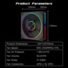 JUNGLE LEOPARD TRANSWARP 12 ARGB BLACK REVERSE Ring LED Infinite Infinity Mirror 120mm PWM Fan - Image 3