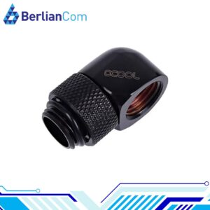 ALPHACOOL HF L Connector G1/4 AG Rotatable To G1/4 IG Deep Black Fitting 90 Derajat Rotary Male Female Water Cooling PC