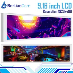 jungle leopard 9.16 inch lcd display white chassis secondary screen 1920x480 hardware monitor casing pc