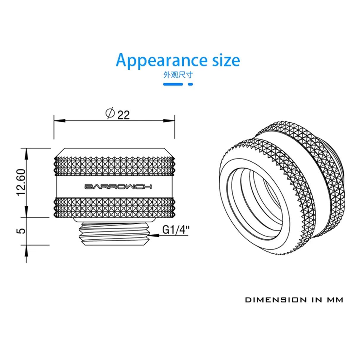 barrow fbykn t14 v1 14mm od hard tube compression fitting silver fitting pipa water cooling cooler pc computer barrow fbykn t14 v1 14mm od hard tube compression fitting silver fitting pipa water cooling cooler pc computer