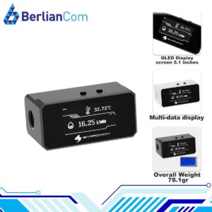 barrow fbft08 multimode oled water temperature and flow meter with overheat alarm intelligent shutdown black water cooling cooler pc computer